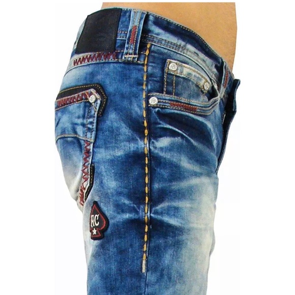 AFFLICTION Men Denim Jeans ACE AVENGE TRENTON Embr - Picture 6 of 8